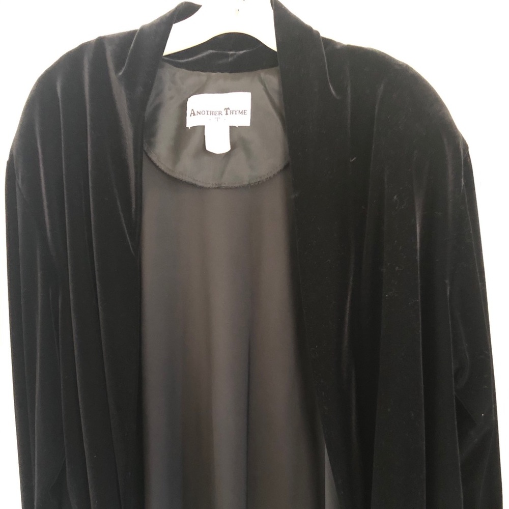 Black velvet long bolero jacket